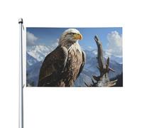 Drapeau aigle solitaire de 9,6 x 1,5 m double face avec œillets en laiton - Bannière de vœux pour intérieur ou extérieur - Décoration d'intérieur et d'extérieur