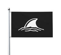 Drapeau Aileron De Requin Dans L'Eau Grand Drapeau 2 Œillets Métalliques Couleurs Vives Bannière À Œillets, Pour Les Bureaux, Les Défilés, Balcon, 90x150cm