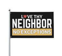 Drapeau « Aime ton prochain » 3 x 5 - Bannière à message inclusif, drapeau extérieur chrétien sans exception