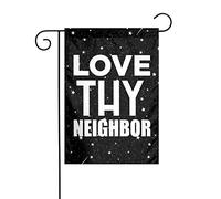 Drapeau Aime Ton Prochain Drapeaux Couleurs Vives Personnalisée Bannière Extérieure Pour Jardin Manif Restaurant 70X102Cm