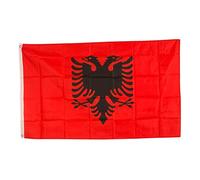 Drapeau albanais Drapeau fédéral et paysager Drapeau national de dortoir Bannière en polyester suspendue pour dortoir Collège Drapeau de jardin Bannière en polyester suspendue