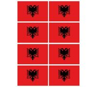 Drapeau Albanie (8 Fois 9.5x6.3 Cm) - Sticker/Autocollant