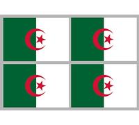 Drapeau Algérie - 4 stickers - 9.5 x 6.3 cm - Autocollant/Sticker