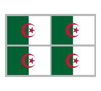 Drapeau Algérie - 4 Stickers - 9.5 X 6.3 Cm - Sticker/Autocollant