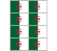 Drapeau Algérie - 8 Stickers - 9.5 X 6.3 Cm - Sticker/Autocollant
