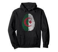 Drapeau Algérie ADN Empreinte Digitale Patrimoine Ancestry Traditions Sweat à Capuche