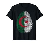 Drapeau Algérie ADN Empreinte Digitale Patrimoine Ancestry Traditions T-Shirt