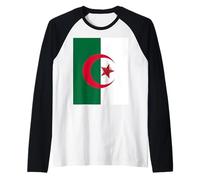 Drapeau Algérie Cœur fière du Patrimoine Fête Nationale Manche Raglan
