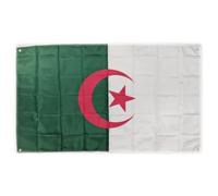 Drapeau Algérie Grand 150x90cm Drapeau Algérie pour Balcon avec 4 Oeillets et 4 Attache-câbles (Algérie)