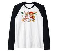 Drapeau Algérie Inde Racines algériennes Fier Indien Manche Raglan
