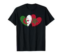 Drapeau Algérie Maroc Cœurs Algérie Maroc Amitié T-Shirt
