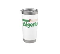 Drapeau Algérie Rétro Afrique Algérie Blanc Gobelet isotherme en acier inoxydable double paroi