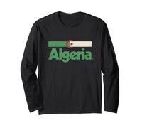 Drapeau Algérie Rétro Afrique Algérie Blanc Manche Longue