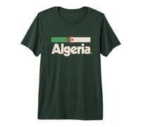 Drapeau Algérie Rétro Afrique Algérie Blanc T-Shirt Haut de Gamme