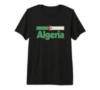 Drapeau Algérie Rétro Afrique Algérie Blanc T-Shirt Haut de Gamme