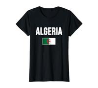 Drapeau Algérie T-Shirt Graphique avec Valeur, Femme, Noir, XS