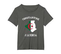 Drapeau Algérie Vieilli Constantine Pride T-Shirt, Femme Grandes Tailles, Asphalte, 1X