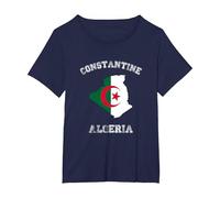 Drapeau Algérie Vieilli Constantine Pride T-Shirt, Femme Grandes Tailles, Bleu Marine, 1X