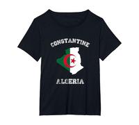 Drapeau Algérie Vieilli Constantine Pride T-Shirt, Femme Grandes Tailles, Noir, 1X