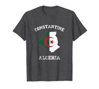 Drapeau Algérie Vieilli Constantine Pride T-Shirt, Homme, Chiné Foncé, M