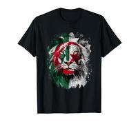 Drapeau Algérie Vintage Lion Face Algérie Drapeau Algérie T-Shirt