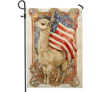 Drapeau Alpaga Lama Blanc Drapeau Amérique Été Drapeau De Bienvenue Couleurs Vives Bannière De Drapeaux, Pour Les Défilés, Balcon, D'Intérieur, 30x45cm