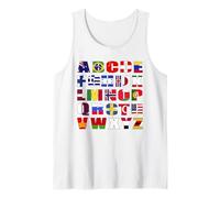 Drapeau Alphabet Pays du Monde Lettres géographie Débardeur