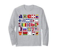 Drapeau Alphabet Pays du Monde Lettres géographie Manche Longue