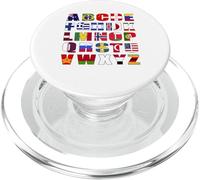 Drapeau Alphabet Pays du Monde Lettres géographie PopSockets PopGrip pour MagSafe