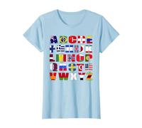 Drapeau Alphabet Pays du Monde Lettres géographie T-Shirt