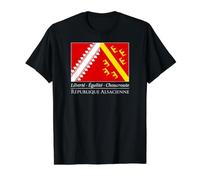 Drapeau Alsace Devise République Alsacienne Choucroute T-Shirt Graphique avec Valeur, Homme, Noir, M