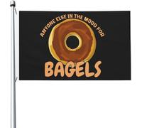Drapeau Amateurs De Bagels, Y A-T-Il Quelqu'Un D'Autre Qui A Envie De Bagels ? Durable Bannière Double Face Drapeau De La Fierté Pour Intérieur Pelouse Ferme 3X5 Ft