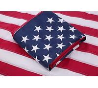 Drapeau américain 0,9 x 1,5 m pour l'extérieur 100% fabriqué aux États-Unis. Drapeau américain d'extérieur robuste avec étoiles brodées, nylon Oxford 210D, le plus solide et le plus durable.