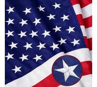 Drapeau américain 1,8 x 3 m pour l'extérieur - Drapeau américain en nylon résistant - Durable - Avec étoiles brodées - Bandes cousues et œillets en laiton
