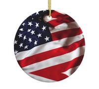 Drapeau américain 1 impression décorations de Noël, décorations d'arbre Xmax ornement décoratif à suspendre, cadeaux en céramique, décoration d'intérieur