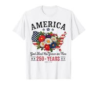 Drapeau américain 250 Ans Floral Dieu Shed His Grace on Thee T-Shirt