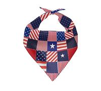 Drapeau Américain À Carreaux, Drapeau Américain du 4 Juillet Serviettes Triangle pour Animaux Polyester Foulard pour Chien Ajustable Bavoir Bandana Triangulaire pour Animal