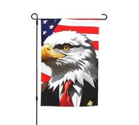 Drapeau américain à imprimé aigle à tête blanche 30,5 x 45,7 cm pour porche toutes saisons pour extérieur, décoration de cour, patio, décoration de cour