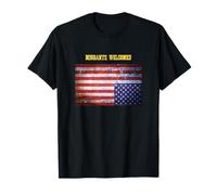 Drapeau américain à l'envers Les migrants en détresse sont les bienvenus T-Shirt