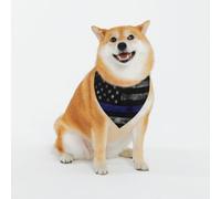 Drapeau Américain À Ligne Bleue Fine Bandana Chien Classiques Foulard Triangle pour Chien Doux Bavoir Triangulaire pour Chiot Chat Animaux