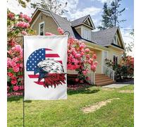 Drapeau américain Aigle Drapeau de la République tchèque Double face 28 x 40 pouces Décoration extérieure de jardin