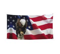 Drapeau américain aigle jour de l'indépendance - Bannière de festival en plein air, adaptée pour les fêtes d'Halloween, décoration à suspendre pour une utilisation en intérieur et en extérieur