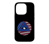 Drapeau américain All Seeing Eye - Nouvel Ordre Mondial sur la Poitrine Gauche Coque pour iPhone 14 Pro