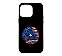 Drapeau américain All Seeing Eye - Nouvel Ordre Mondial sur la Poitrine Gauche Coque pour iPhone 14 Pro Max