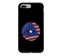 Drapeau américain All Seeing Eye - Nouvel Ordre Mondial sur la Poitrine Gauche Coque pour iPhone 7 Plus/8 Plus