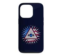 Drapeau américain All Seeing Eye - Pyramide du Nouvel Ordre Mondial avec œil Coque pour iPhone 13 Pro