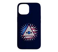 Drapeau américain All Seeing Eye - Pyramide du Nouvel Ordre Mondial avec œil Coque pour iPhone 15
