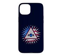 Drapeau américain All Seeing Eye - Pyramide du Nouvel Ordre Mondial avec œil Coque pour iPhone 15 Plus