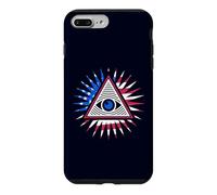 Drapeau américain All Seeing Eye - Pyramide du Nouvel Ordre Mondial avec œil Coque pour iPhone 7 Plus/8 Plus
