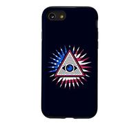 Drapeau américain All Seeing Eye - Pyramide du Nouvel Ordre Mondial avec œil Coque pour iPhone SE (2020) / 7/8